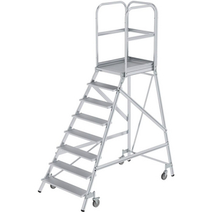 3210033145 Podestleiter einseitig 8 Alustufen geriffelt