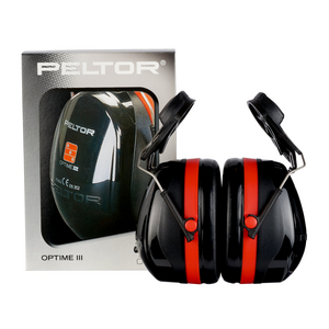 PELTOR OPTIME III EARMUFFS, 34 DB, BLACK/RED 7000107770
