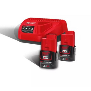 01000444, 8112900250, 4933451902 Akku-Starter Set M12 NRG-302 2x12,0 V 3,0Ah Ladegerät C12 C