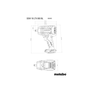 SSW 18 LTX 800 BL Metabo Akku-Schlagschrauber 18V