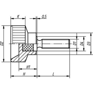 K0141.04X15 Rändelschraube Kunststoff M4x15