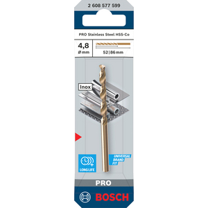 BOSCH BOOR PRO S-STEEL HSS-CO, 4,8X52X86 MM 2608577599