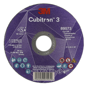 DISCO DA TAGLIO 3M CUBITRON 3, 89573, 36+, T41, 115MM X 1.6MM X 22.23MM, EN 7100304003