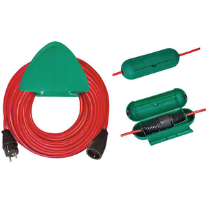 RALLONGE ROUGE 40M H05W-F 3G1,5 AVEC SUPPORT MURAL ET SAFE BOX