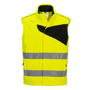 PORTWEST BODYWARMER FLEECE HI-VIS PW2 GEEL/ZWART MT XL