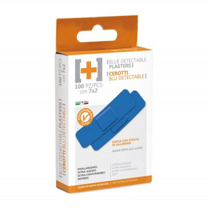 CEROTTI MEDI 7X2 CM BLU DETECTABLE CONFEZIONE 100 PZ 400027