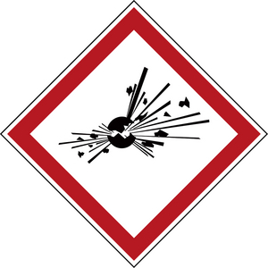 ETICHETTA ADESIVA 4 GHS SYMBOL EXPLOSIVE ON CARD 811678-PIC 1801-100 100-B7541-CRD