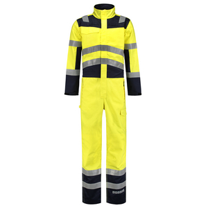 TRICORP OVERALL MULTINORM 753002 FLUO GEEL/INKT BL MT 54