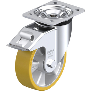 ROULETTE PIVOT. 550KG D.160MM AC BAND.POLYU 50MM MOY BILLE+FR