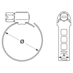 PERFORATED BAND CLAMP IN STAINLESS STEEL 430 - W2 CLAMPING RANGE MM 77-97 891807