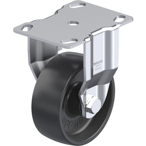 Block Rocker Castor Pressed steel swivel castor, with top plate fitting, with brake system ...