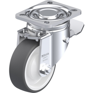 ROUE PIVOT. 200KG D.100MM AC BAND.POLYU 35MM MOY BILLE+FR