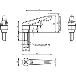 K0269.4102X50 Klemmhebel Gr.4 M10x50