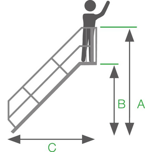 3210034915 Aluminium-Treppe 60 Grad 9 Stufen B 1000 mm