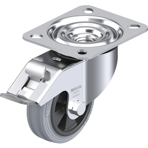 LE-VPP 80G-FI-SG Lenkrolle spurlos grau mit Stop-Fix