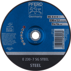 PFERD Reinforced grinding wheel E 230 7 A 24 R SG/22,23