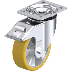ROULETTE PIVOT. 500KG D.150MM AC BAND.POLYU 50MM MOY BILLE+FR