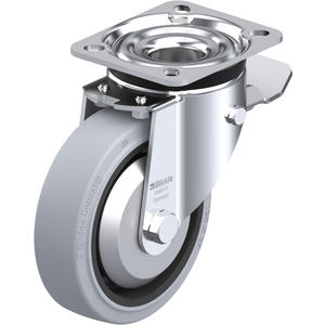 LK-POEV 125K-1-ST-SG-FA Lenkrolle mit Fadenschutz, spurlos grau und Stop-Top