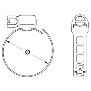 PERFORATED BAND CLAMP IN STAINLESS STEEL - W4 CLAMPING RANGE MM 18-28 891824