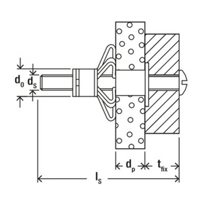 HM 4X45 S Hohlraum-Metalldübel