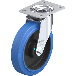 LE-POEV 200KD-SB Lenkrolle spurlos blau mit Radlagerabdichtung