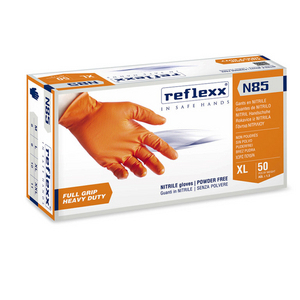 GUANTI NITRILE ARANCIONE FULL GRIP GR 8,4 CAT III (CONF.50) N85 # XL