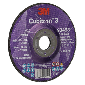 DISCO IBRIDO DA TAGLIO E SBAVO CUBITRON3, 93498, 36+, T27, 125 MM10/PACK, 20 PZ/CARTONE 7100305448