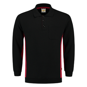 TRICORP POLOSWEATER BORSTZAK 302001 ZWART/ROOD MT 7XL