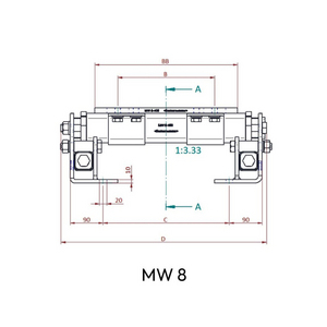SUPPORT MOTEUR MW-8-400 MOTEUR IEC 200L