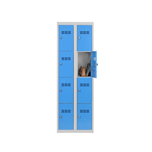 VESTIAIRE CASES 2 COL. 4 CASES CORPS RAL 7035/PORTES RAL 5012