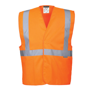 GILET UNA BANDA ORIZZONTALE E DUE VERTICALI HI-VIS ORANGE C472ORR # S/M