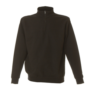 FELPA ZIP 1/3 PIACENZA 100% COT NERO 988553 # S BLACK