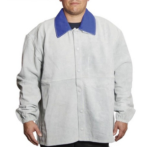 VESTE SOUDEUR CROUTE BOVIN TL BOUTON PRESION COL OFFICIER