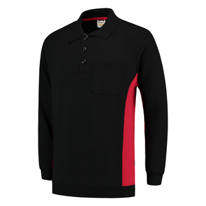 TRICORP POLOSWEATER BORSTZAK 302001 ZWART/ROOD MT 7XL