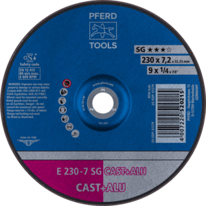 PFERD Reinforced grinding wheel E 230 7 AC 30 S SG/22,23