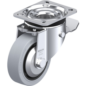 LK-POEV 100K-1-ST-SG-FA Lenkrolle mit Fadenschutz, spurlos grau und Stop-Top