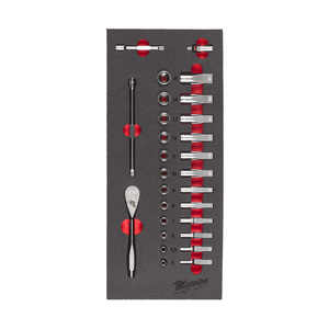MILWAUKEE FOAM INLAY DOPPENSET 1/4" FOUR FLAT (28 DELIG)