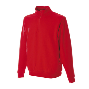 FELPA ZIP 1/3 PIACENZA 100% COT ROSSO 988554 # L RED