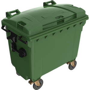 3410008805 Müllcontainer 660 l Kst. Flachdeckel grü