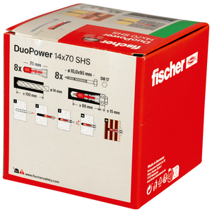 FISCHER PLUG DUOPOWER 14X70 MET ZESKANTSCHROEF (DS=8ST)