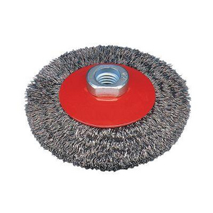 SPAZZOLA CONICA PER SMERIGLIATRICE, FILO INOX 840380