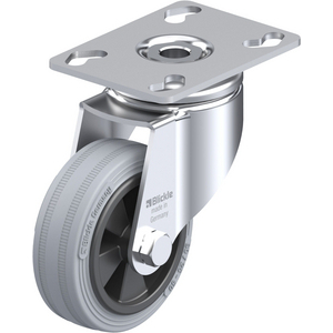 ROULETTE PIVOT. 60KG D. 80MM AC BAND.CAOUT 25MM MOY LISSE