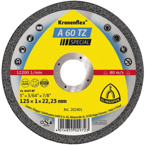 A 60 TZ 125X1X22.23 K S GEK A 60 TZ Trennscheiben 125 x 1 x 22,23 mm gekröpft
