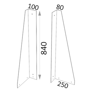 KIT SUPPORT FIX PANNEAU PERF 100X250X840