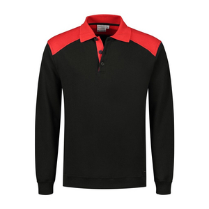 SANTINO POLOSWEATER TESLA ZWART/ROOD MT M