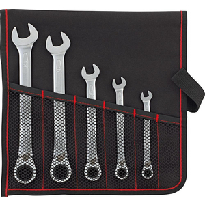 9557490505 Ratschl.-Satz umschaltbar 8-19mm 5-tlg. in Rolltasche FOat