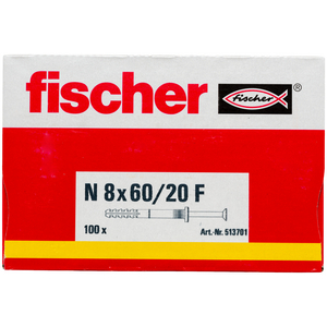 CHEVILLE CLOU NF 8X60/20 UE=100(BOITE) / PRIX DU CENT