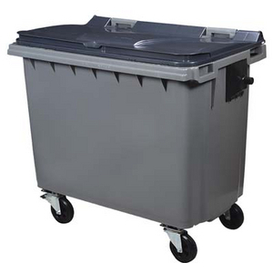 CONTENEUR KOROK 4 ROUES 660L PLASTIQUE GRIS