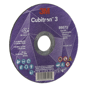 DISCO DA TAGLIO 3M CUBITRON 3, 89573, 36+, T41, 115MM X 1.6MM X 22.23MM, EN 7100304003