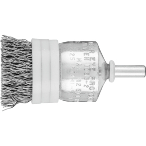PFERD Shank mounted end brush, crimped, bridled PBUR 2525/6 ST 0,35